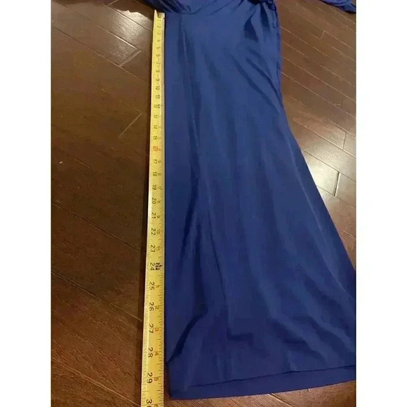 ALEXIA ADMOR Jumpsuit XL 16 18 Royal Blue Wide Leg Flare V Neck Ruched Romper - Picture 11 of 13